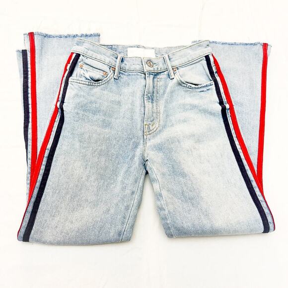 Mother Superior The Insider Crop Step Fray Thanks, Again Racer Denim Jean Sz 24 - Picture 4 of 10